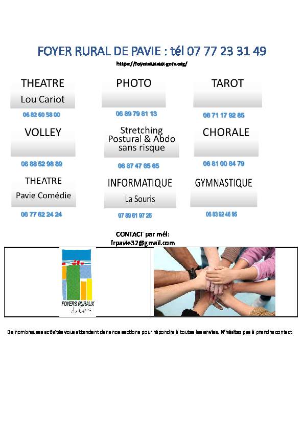 ACTIVITES affiche 2025 